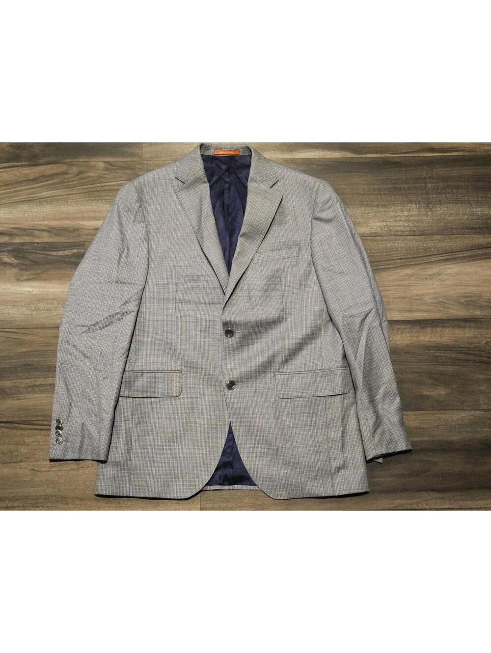 Loro Piana Cremieux Mens 40R Wool Gray Plaid Blazer Sport Coat Andrew SPJ